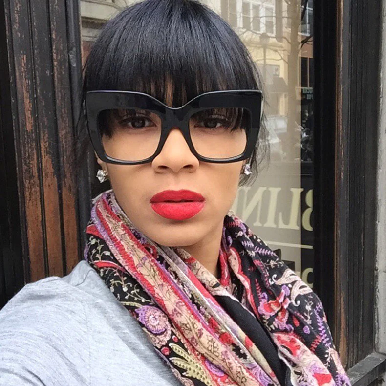 Oversized fashion glasses top