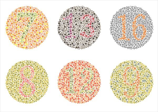 Ishihara colour blindness test