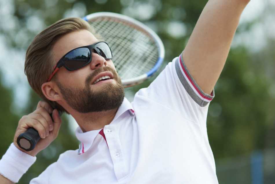 Tennis players with glasses online